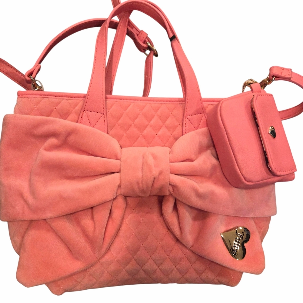 Juicy Couture Pink Lemonade Bow Mini Tote Bag NWT